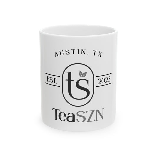 TeaSZN's Signature Ceramic Mug 11oz - Your Perfect Tea Companion - BLACK